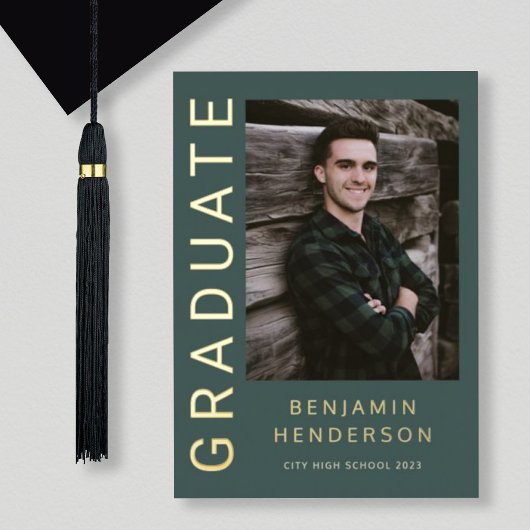 Modernes Foto Gold Foil Abschluss Ankündigung