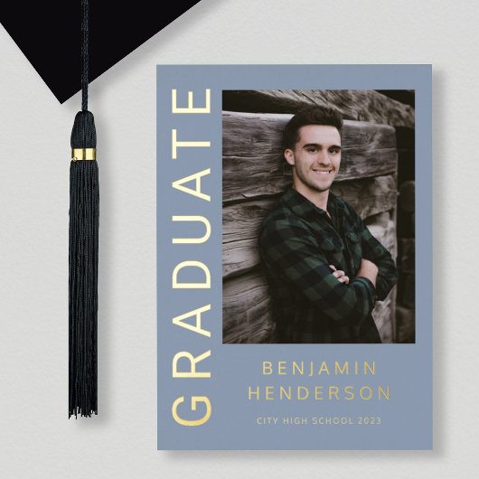 Modernes Foto Gold Foil Abschluss Ankündigung