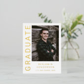 Modernes Foto Gold Foil Abschluss Ankündigung (Stehend vorne)