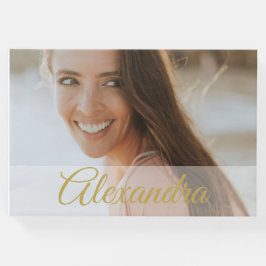 Modernes Foto Gold Foto Personal Party Guest Gästebuch