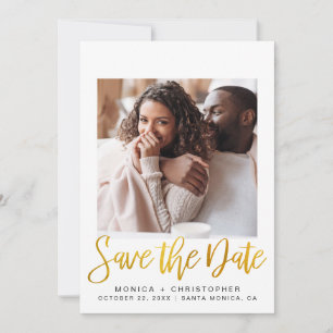 Modernes Foto-Gold-Script Save The Date