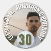 Modernes Foto Golfer Runder Aufkleber (Vorderseite)