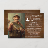 Modernes Foto Gone Fishing Retirement Einladung (Vorne/Hinten)