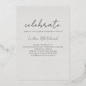 Modernes Foto Grad Light Grau Folieneinladung (Rückseite)