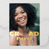 MODERNES FOTO GRAD PARTY FOLIENEINLADUNG (Vorderseite)