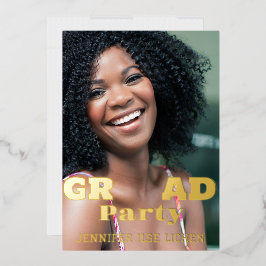 MODERNES FOTO GRAD PARTY FOLIENEINLADUNG