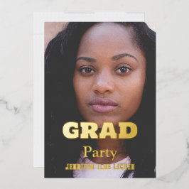 MODERNES FOTO GRAD PARTY FOLIENEINLADUNG