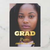 MODERNES FOTO GRAD PARTY FOLIENEINLADUNG (Vorderseite)