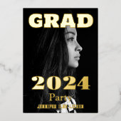 MODERNES FOTO GRAD PARTY FOLIENEINLADUNG (Vorderseite)