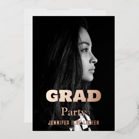 MODERNES FOTO GRAD PARTY FOLIENEINLADUNG (Briefumschlag)