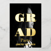 MODERNES FOTO GRAD PARTY FOLIENEINLADUNG (Vorderseite)