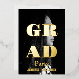 MODERNES FOTO GRAD PARTY FOLIENEINLADUNG