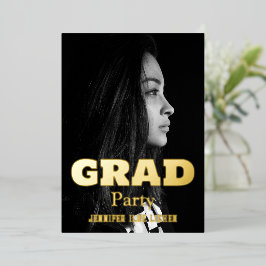 MODERNES FOTO GRAD PARTY FOLIENEINLADUNG