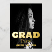 MODERNES FOTO GRAD PARTY FOLIENEINLADUNG (Vorderseite)