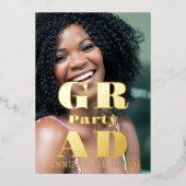 MODERNES FOTO GRAD PARTY FOLIENEINLADUNG (Vorderseite)