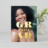 MODERNES FOTO GRAD PARTY FOLIENEINLADUNG (Stehend vorne)