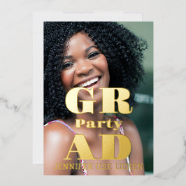 MODERNES FOTO GRAD PARTY FOLIENEINLADUNG