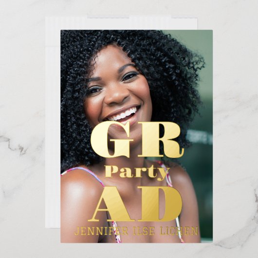 MODERNES FOTO GRAD PARTY FOLIENEINLADUNG (Briefumschlag)