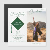 Modernes Foto Grad Party Magnetische Einladung (Vorne/Hinten)