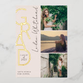 Modernes Foto Grad rosa Folieneinladung (Vorderseite)