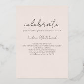 Modernes Foto Grad rosa Folieneinladung (Rückseite)