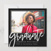 Modernes Foto Graduate 2022 Ankündigung Black (Vorderseite)