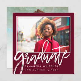 Modernes Foto Graduate 2022 Ankündigung Burgund