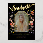 Modernes Foto Graduate Ankündigung Party Gold (Vorderseite)