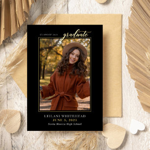 Modernes Foto Graduate Black Folieneinladung