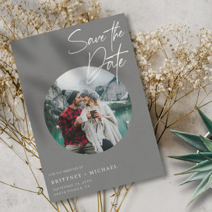 Modernes Foto Grau Save The Date