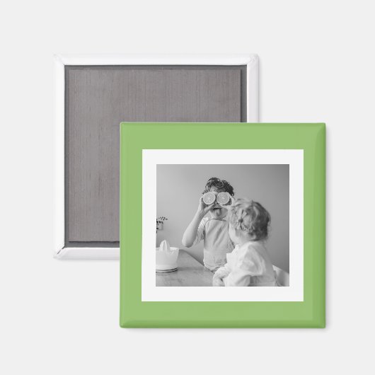 Modernes Foto Green Simple Loft Magnet (Vorderseite/Rückseite)