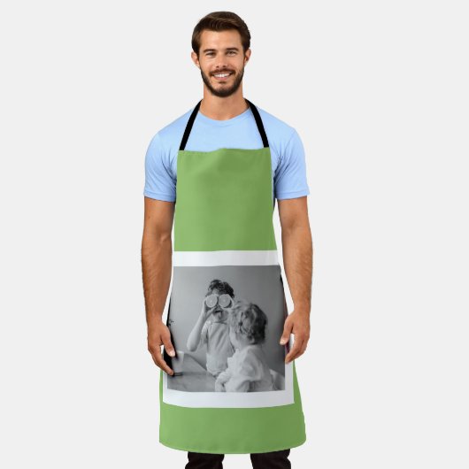 Modernes Foto Green Simple Loft Schürze (Getragen)