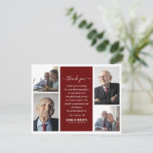 Modernes Foto Grid Memorial | Beerdigung Dankeskarte (Stehend Vorderseite)