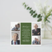 Modernes Foto Grid Memorial | Beerdigung Dankeskarte (Stehend Vorderseite)