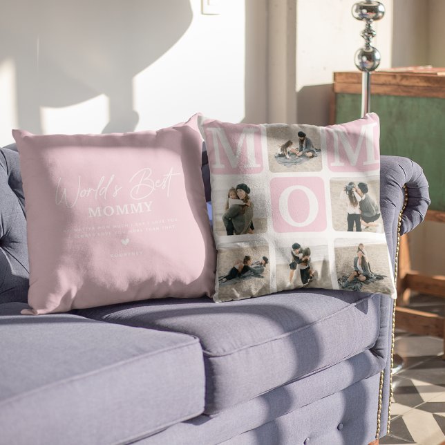 Modernes Foto Grid Niedliche MAMA Guss Throw Pillo Kissen (Von Creator hochgeladen)