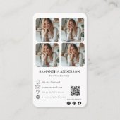 Modernes Foto-Grid & QR-Code für Realtor und Fotog Visitenkarte (Vorderseite)