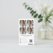 Modernes Foto-Grid & QR-Code für Realtor und Fotog Visitenkarte (Stehend Vorderseite)