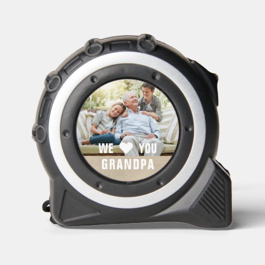 Modernes Foto Großvater Drehbuch Herz Maßband (Vorderseite)