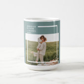 Modernes Foto Grüne Familie Liebliches Geschenk Kaffeetasse (Mittel)