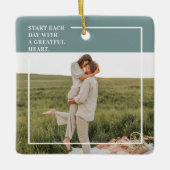 Modernes Foto Grüne Familie Liebliches Geschenk Keramikornament (Vorderseite)