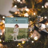 Modernes Foto Grüne Familie Liebliches Geschenk Keramikornament