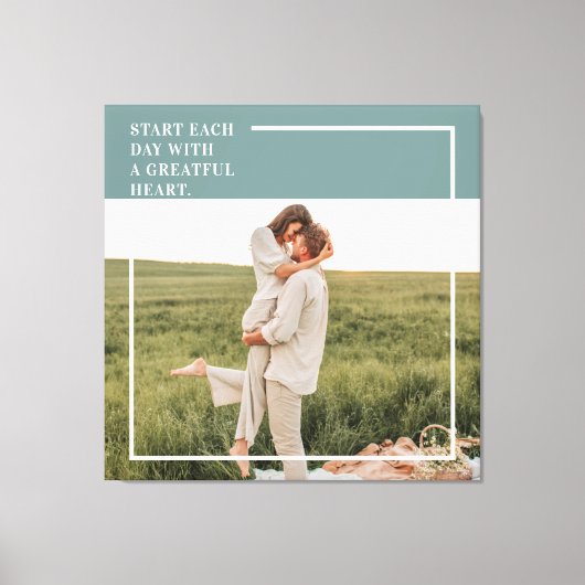 Modernes Foto Grüne Familie Liebliches Geschenk Leinwanddruck (Vorderseite)