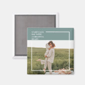 Modernes Foto Grüne Familie Liebliches Geschenk Magnet (Vorderseite/Rückseite)