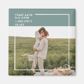 Modernes Foto Grüne Familie Liebliches Geschenk Magnet (Vorne)