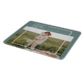 Modernes Foto Grüne Familie Liebliches Geschenk Schneidebrett (Ecke)