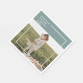 Modernes Foto Grüne Familie Liebliches Geschenk Serviette (Ecke)