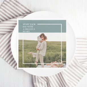 Modernes Foto Grüne Familie Liebliches Geschenk Serviette