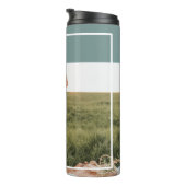 Modernes Foto Grüne Familie Liebliches Geschenk Thermosbecher (Nach rechts gedreht)