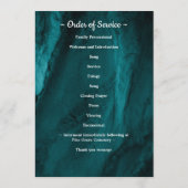 Modernes Foto Grüne Marmororden Dienstbeerdigung Programm (Rückseite)