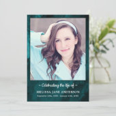 Modernes Foto Grüne Marmororden Dienstbeerdigung Programm (Stehend Vorderseite)